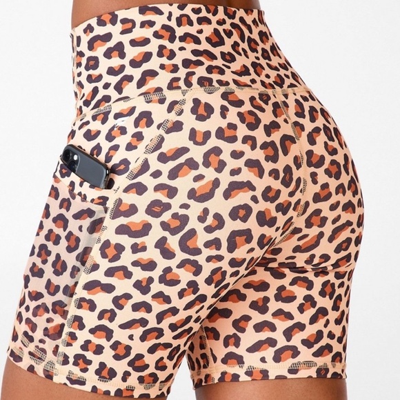 Fabletics Cheetah PowerHold High-Waisted On-The-Go Shorts - Picture 2 of 12